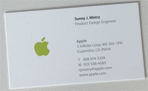 apple business card template.